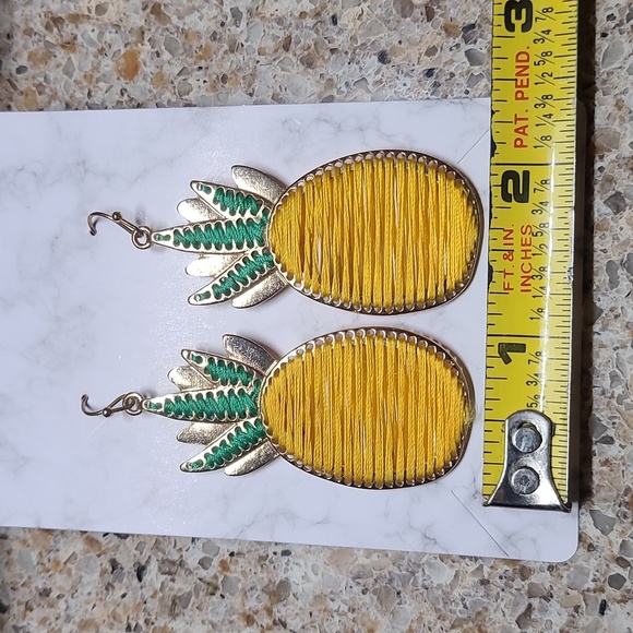 Yellow and Green Pineapple Earrings - Picture 17 of 17
